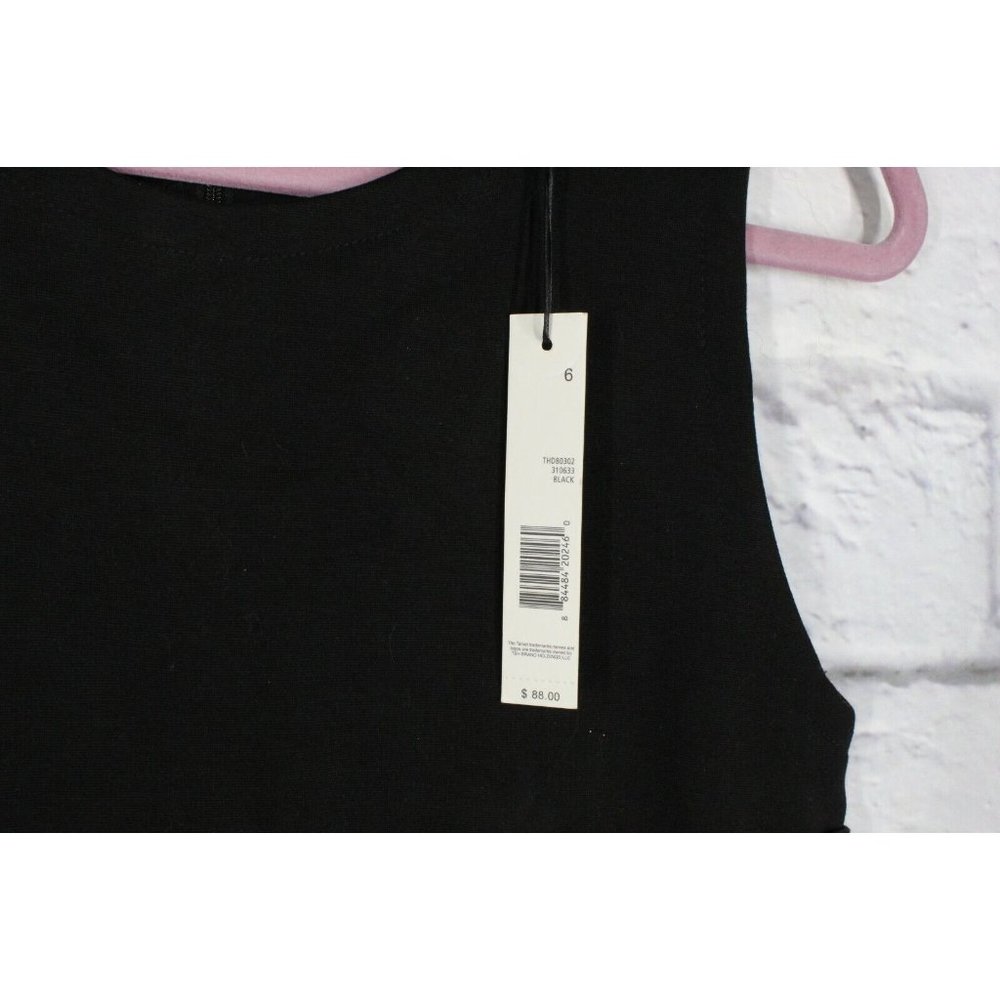 NWT! TAHARI Black Lace-up Sleeveless Fitted Bodycon Dress Size 6 - Picture 5 of 9